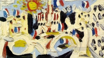 ノートルダム大聖堂の眺め 2 1945 キュビスト Oil Paintings